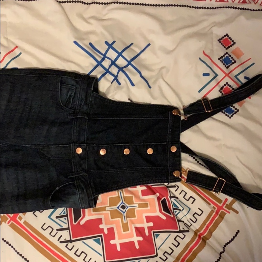 NEW dark denim overalls